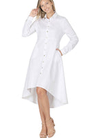 Poplin Shirt Dress-White