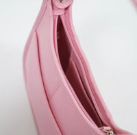 Pink PU leather hobo bag