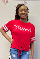 Front Tie Blessed T-Shirt